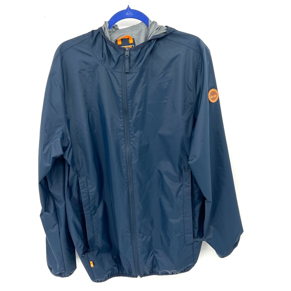 Timberland nylon rain jacket windbreaker blue outdoor gorpcore packable L